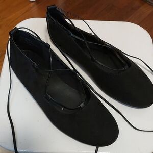 Seychelles Lace Up Black Flats